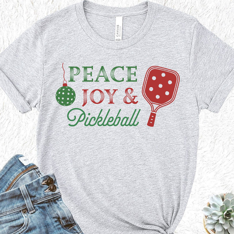 Peace, Joy & Pickleball Christmas Tee